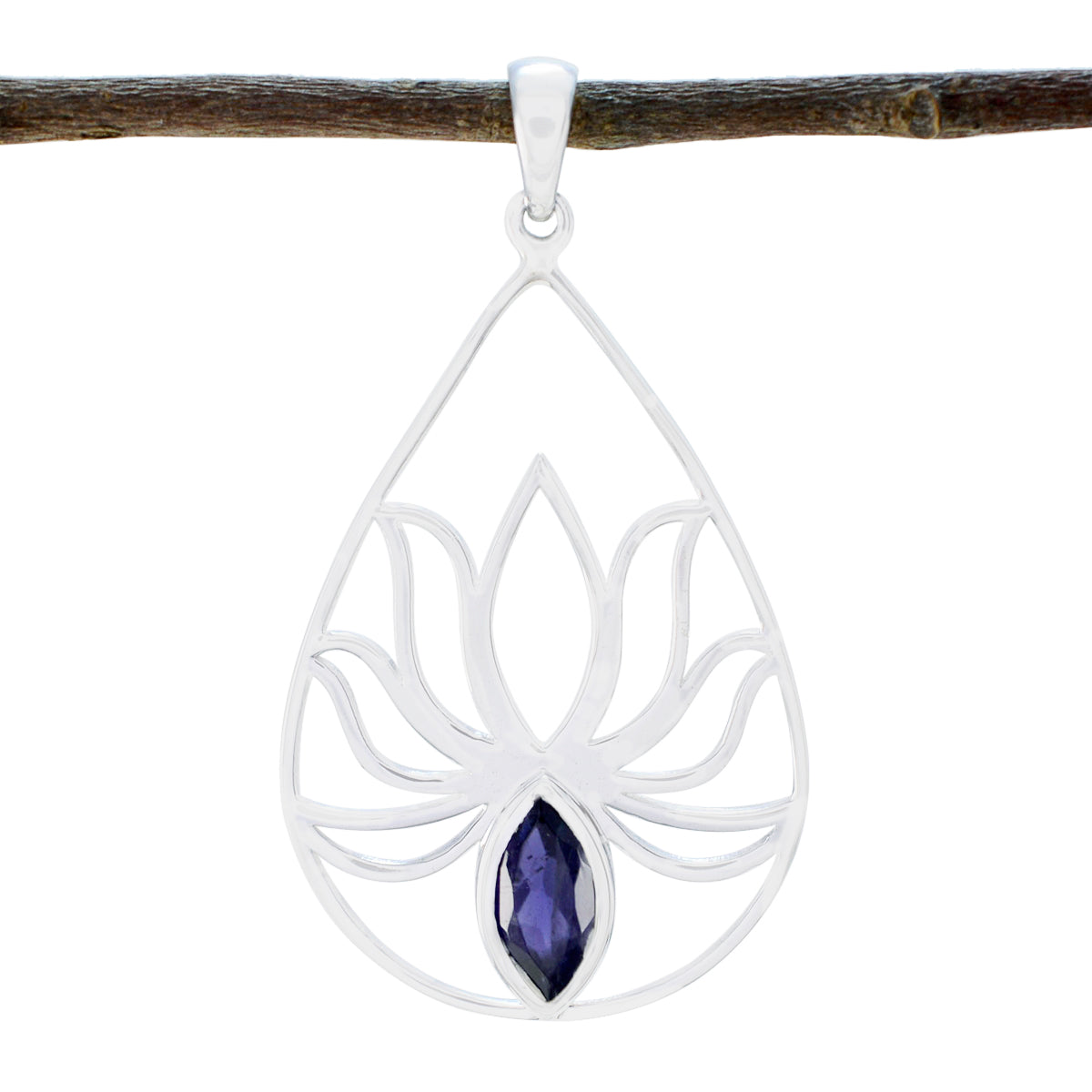 Eva Dainty Blue Pendant - Elegant Silver Design Iolite Blue Blue