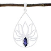 Eva Dainty Blue Pendant - Elegant Silver Design Iolite Blue Blue