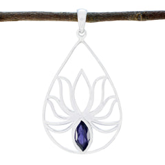 Eva Dainty Blue Pendant - Elegant Silver Design Iolite Blue Blue