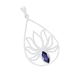 Eva Dainty Blue Pendant - Elegant Silver Design