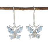 Luna Dainty Butterfly Earrings for Everyday Glam Blue topaz Blue Dangle