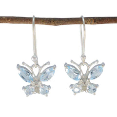 Luna Dainty Butterfly Earrings for Everyday Glam Blue topaz Blue Dangle