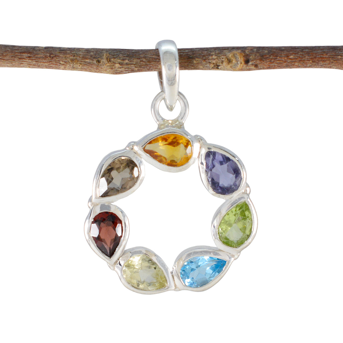 Isla Dainty Engagement Jewelry Colorful Pendant Multi Stone multicolor Multicolor