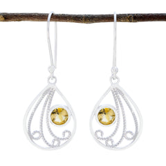 Lea Dainty Gemstone Earrings for Women - Everyday Elegance Citrine Yellow Dangle