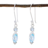 Milagros Dainty Gemstone Earrings for Everyday Elegance Blue topaz Blue Dangle