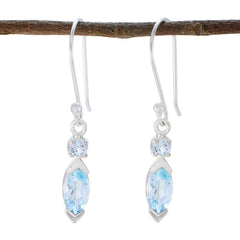 Milagros Dainty Gemstone Earrings for Everyday Elegance Blue topaz Blue Dangle