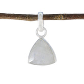 Victoria Dainty Gemstone Jewelry Silver Triangle Pendant Rainbow Moonstone White White