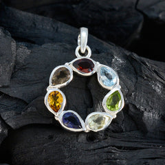 Hazel Dainty Gemstone Necklace with Multicolor Pendant