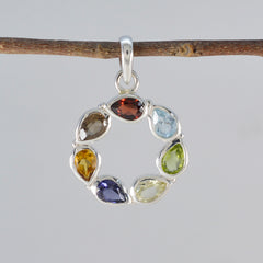 Hazel Dainty Gemstone Necklace with Multicolor Pendant