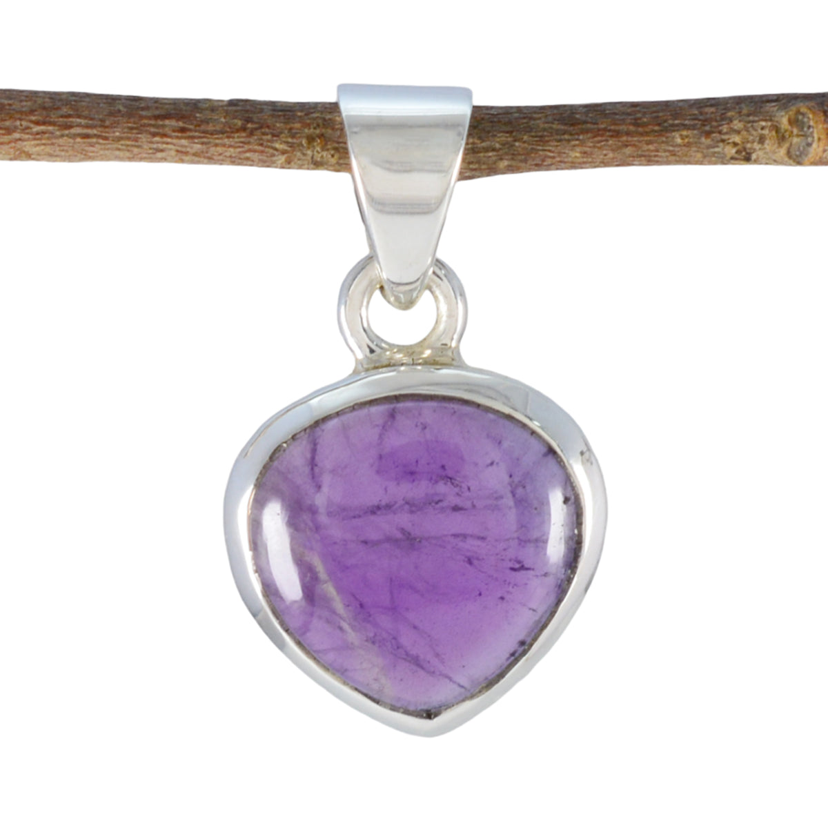 Pilar Dainty Gemstone Pendant in Amethyst Design Amethyst Purple Purple