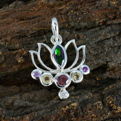Rebeca Dainty Gemstone Pendant India - Lotus Design