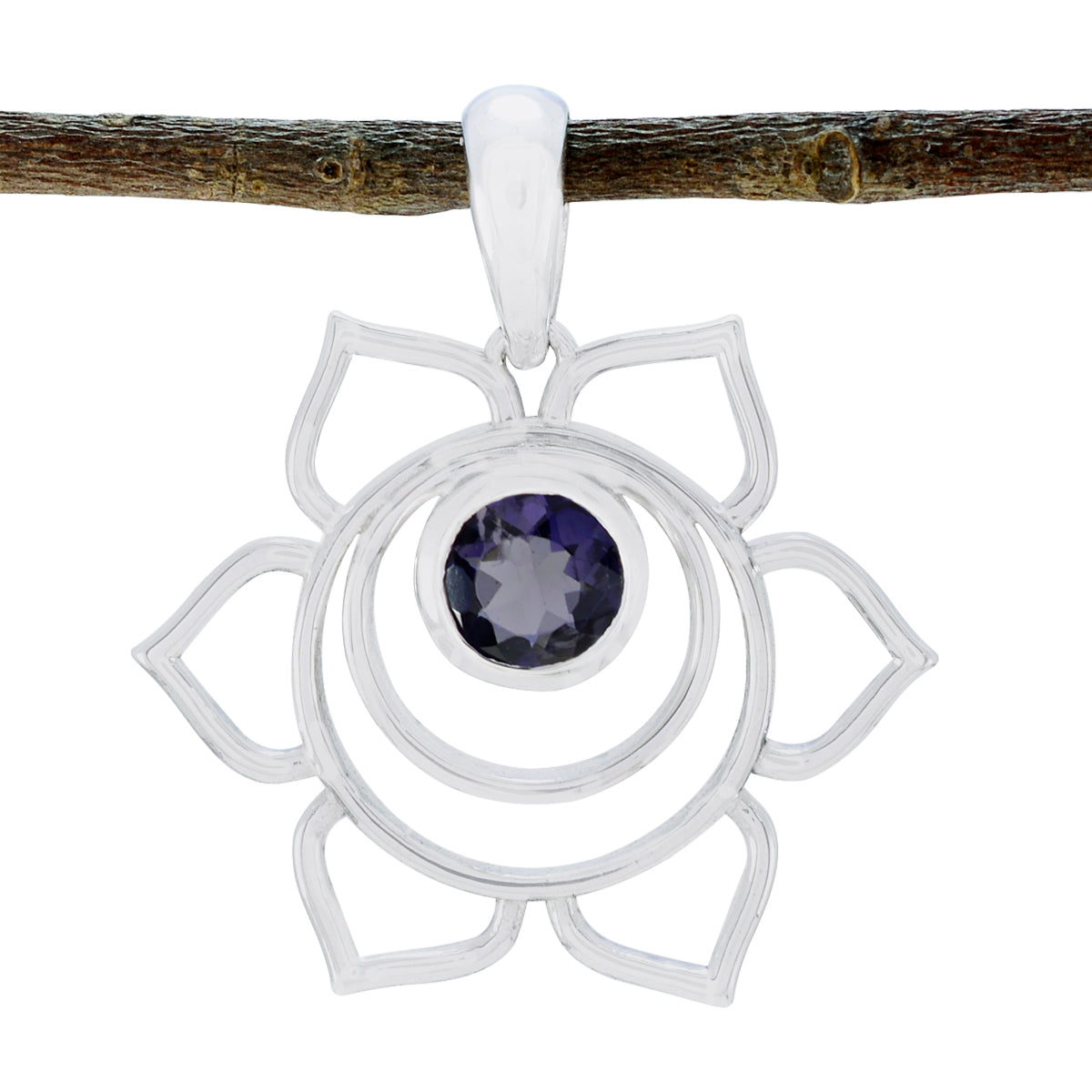 Ida Dainty Gemstone Pendant Online - Elegant Jewelry Iolite Blue Blue