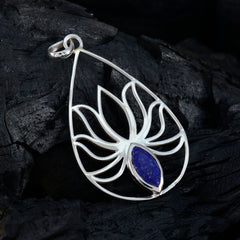 Genesis Dainty Gemstone Pendant with Lotus Design