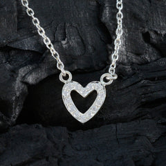 Marie Dainty Heart Pendant Necklace with Sparkling Stones