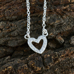 Marie Dainty Heart Pendant Necklace with Sparkling Stones