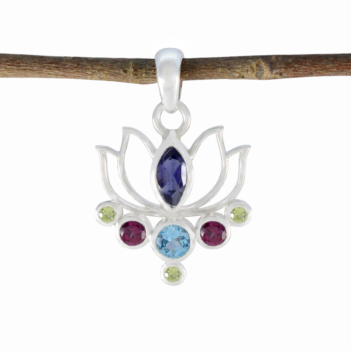 Bianca Dainty Rope-Wire Necklace Pendant with Gemstones Multi Stone multicolor Multicolor
