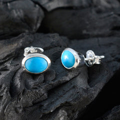 Charlotte Dainty Solitaire Earrings with Turquoise Stone