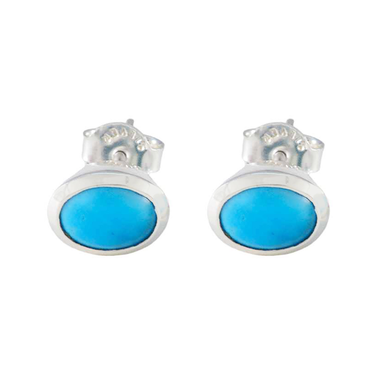 Charlotte Dainty Solitaire Earrings with Turquoise Stone Turquoise multicolor Stud