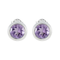 Sakura Dainty Stud Earrings for Women with Amethyst Amethyst Purple Stud