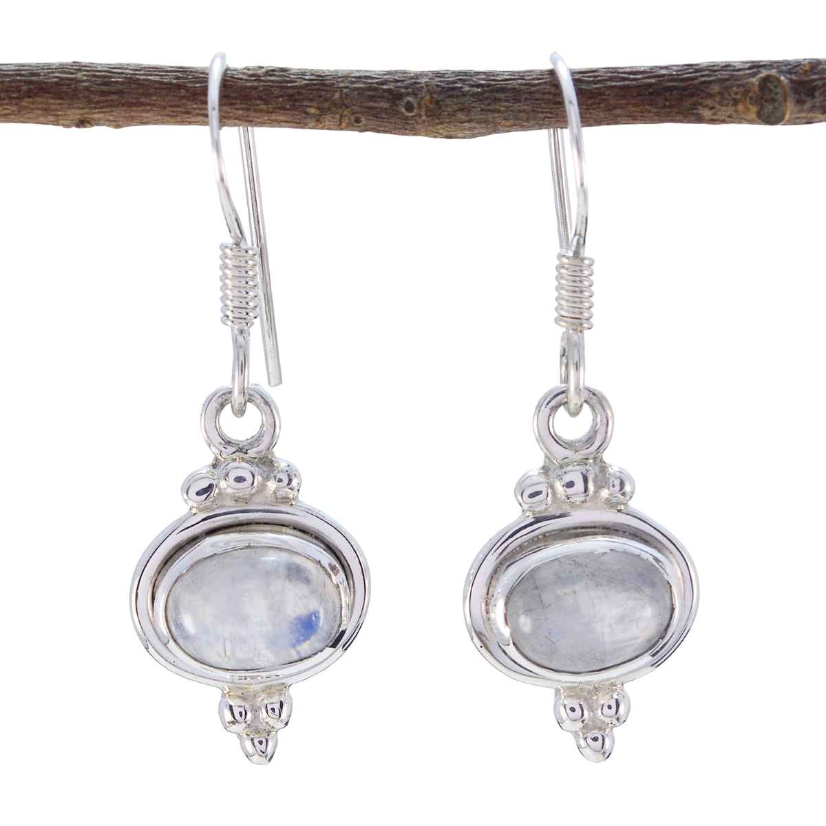 Ana Delicate Dangle Earrings India for Everyday Glam Rainbow Moonstone White Dangle