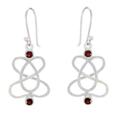 Wen Delicate Dangle Earrings with Garnet Accent Garnet Red Dangle