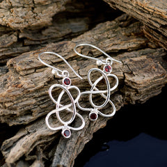 Wen Delicate Dangle Earrings with Garnet Accent