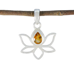 Harper Delicate Fashion Jewelry Lotus Pendant Citrine Yellow Yellow