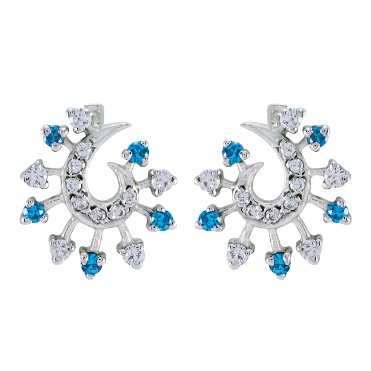 Aaliyah Delicate Gemstone Earrings for Women Multi CZ multicolor Stud