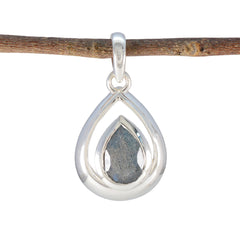 Nayara Delicate Gemstone Necklace Pendant for Everyday Use Labradorite Grey Grey