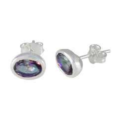 Mei Delicate Stud Earrings for Women with Gemstone Accents