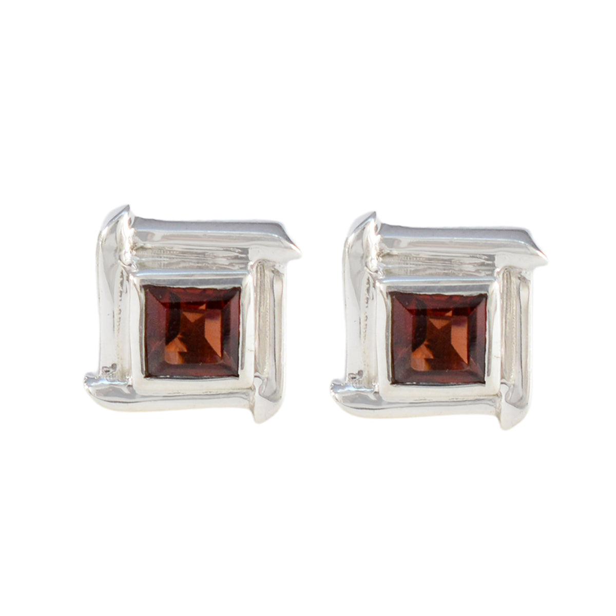 Maria Delicate Stud Earrings for Everyday Glam Garnet Red Stud