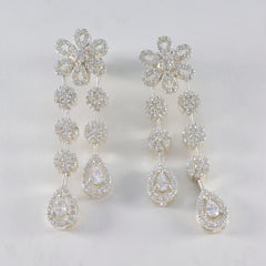 Dewi White Stud Earrings for Everyday Glamour
