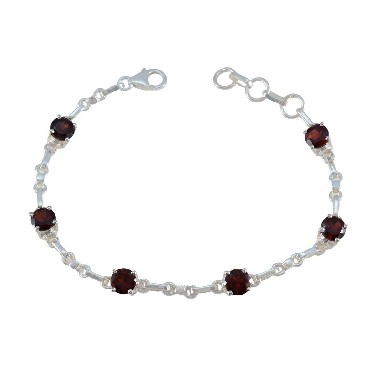 Isabelle Diwali Red Links Bracelet for Festive Glam Garnet Red