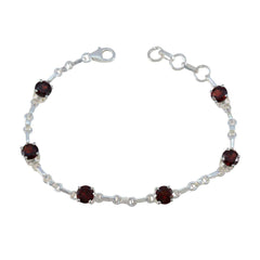 Isabelle Diwali Red Links Bracelet for Festive Glam Garnet Red