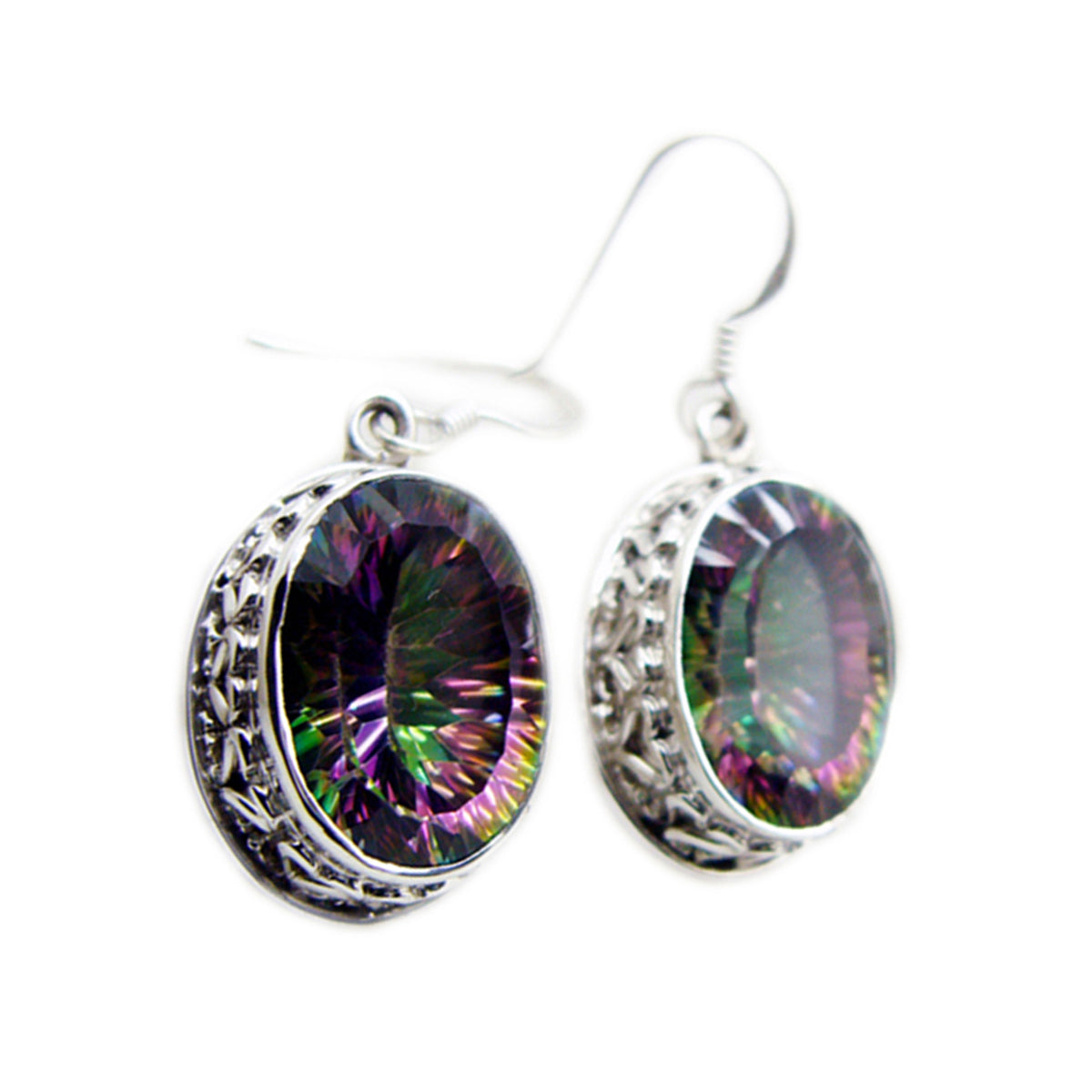 Seo-yeon Edgy Fashion Earrings India with Colorful Gemstones Mystic Quartz multicolor Dangle