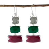Julia Edgy Gemstone Earrings in Vibrant Colors Multi multicolor Dangle