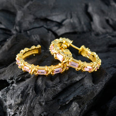 Alina Edgy Pink Stud Earrings for Fashionistas