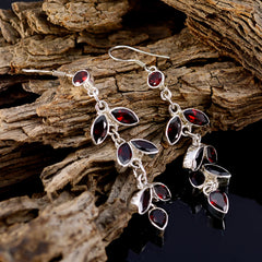 Hannah Edgy Red Dangle Earrings for Bold Fashion
