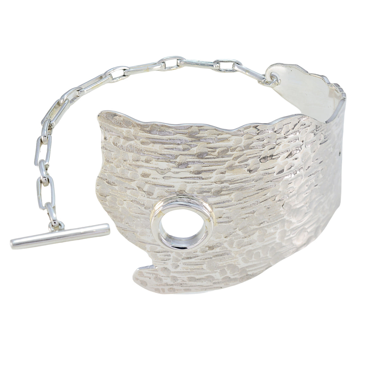 Penelope Edgy Silver Cuff Bracelet for Fashion Statement Plain Silver
