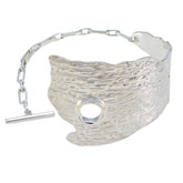 Penelope Edgy Silver Cuff Bracelet for Fashion Statement Plain Silver