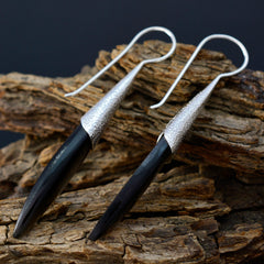 Li Lee Edgy Solitaire Dangle Earrings in Dark Tone