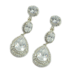 Aisha Edgy White Stud Earrings for Bold Style
