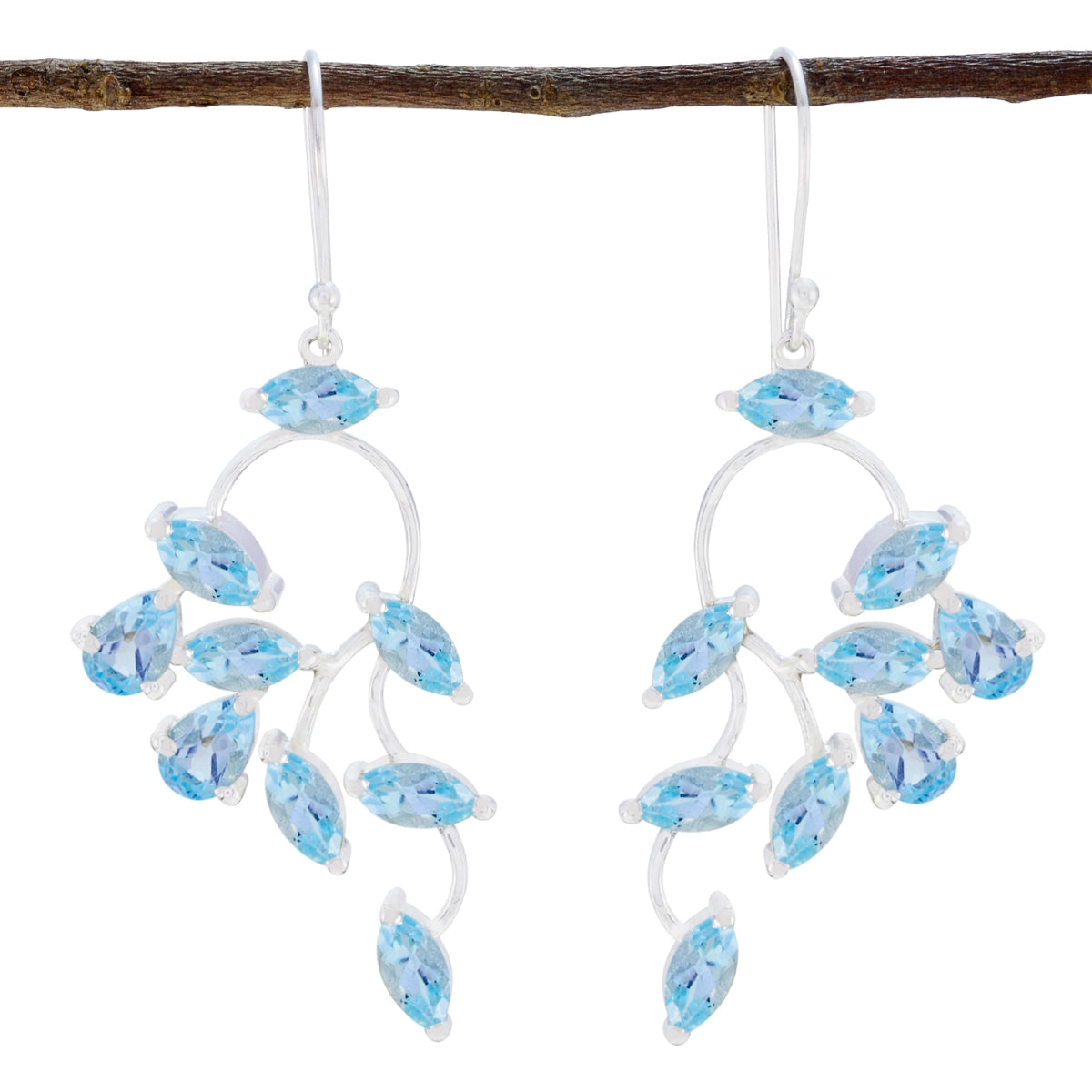 Eleanor Blue Dangle Earrings for Everyday Glam Blue topaz Blue Dangle