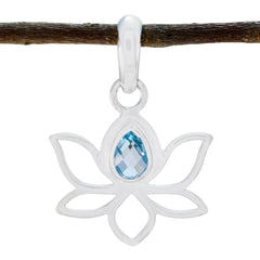 Haruka Elegant Blue Pendant - Lotus Design Jewellery Blue Topaz Blue Blue