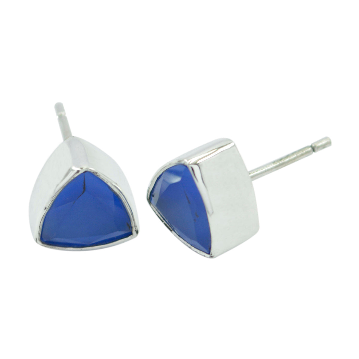 Paula Elegant Blue Stud Earrings for Every Occasion Blue Chalcedony Blue Stud