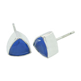 Paula Elegant Blue Stud Earrings for Every Occasion Blue Chalcedony Blue Stud