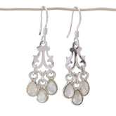 Hina Elegant Dangle Earrings for Everyday Glam Rainbow Moonstone White Dangle