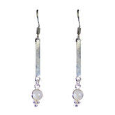 Mia Elegant Dangle Earrings for Everyday Glam Rainbow Moonstone White Dangle