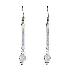 Mia Elegant Dangle Earrings for Everyday Glam Rainbow Moonstone White Dangle