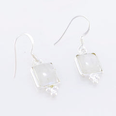 Lucy Elegant Dangle Earrings with Moonstone Charm